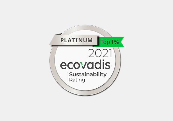 Ecovadis Platinum Top 1% Sustainability Ranking