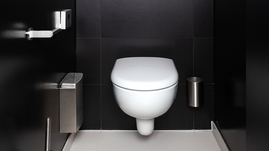 Both the Renova rimless toilets and Sigma actuator plates (pictured here the Sigma30 model) also come from Geberit.