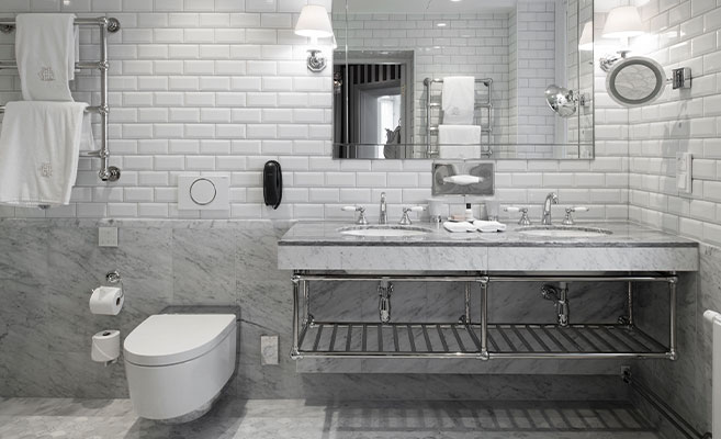 During its recent renovation, the renowned Grand Hôtel Stockholm installed Geberit AquaClean shower toilets.