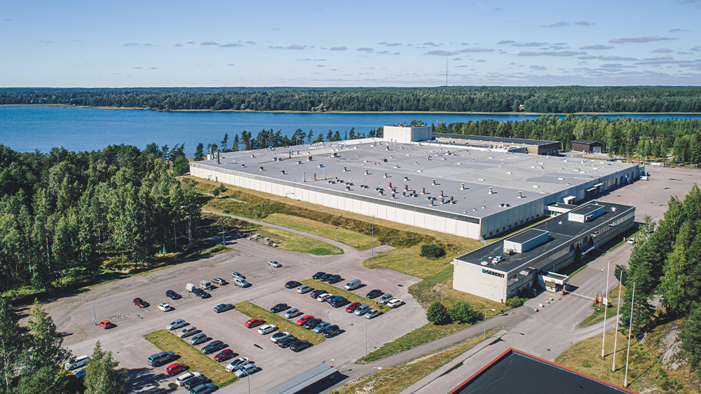 The ceramics plant in Ekenäs from above   