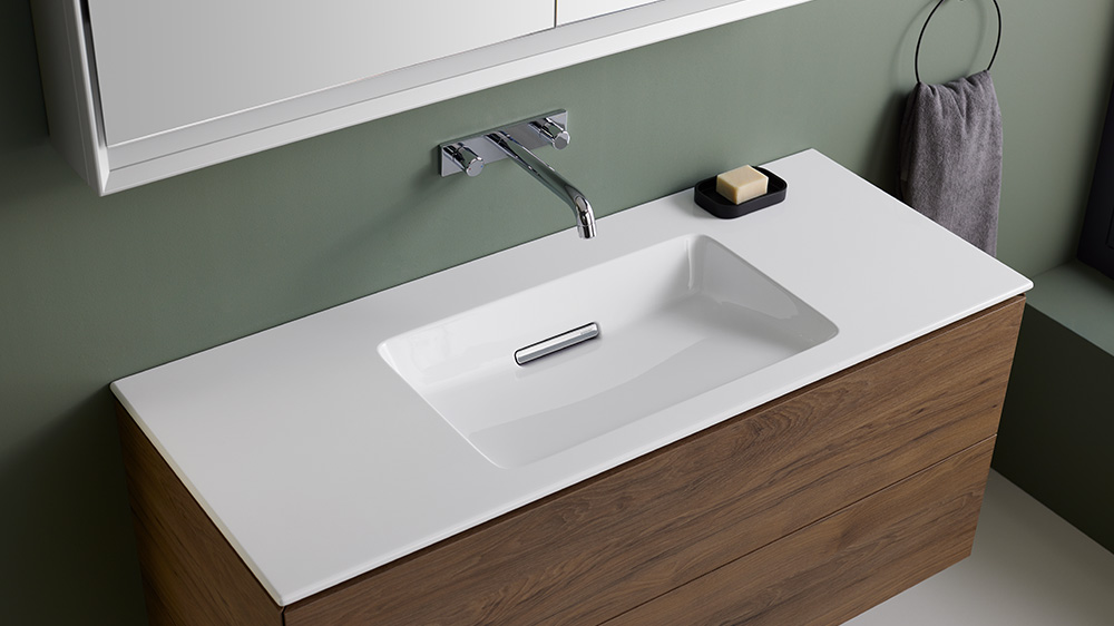 Geberit ONE vanity basin with lateral shelf surface