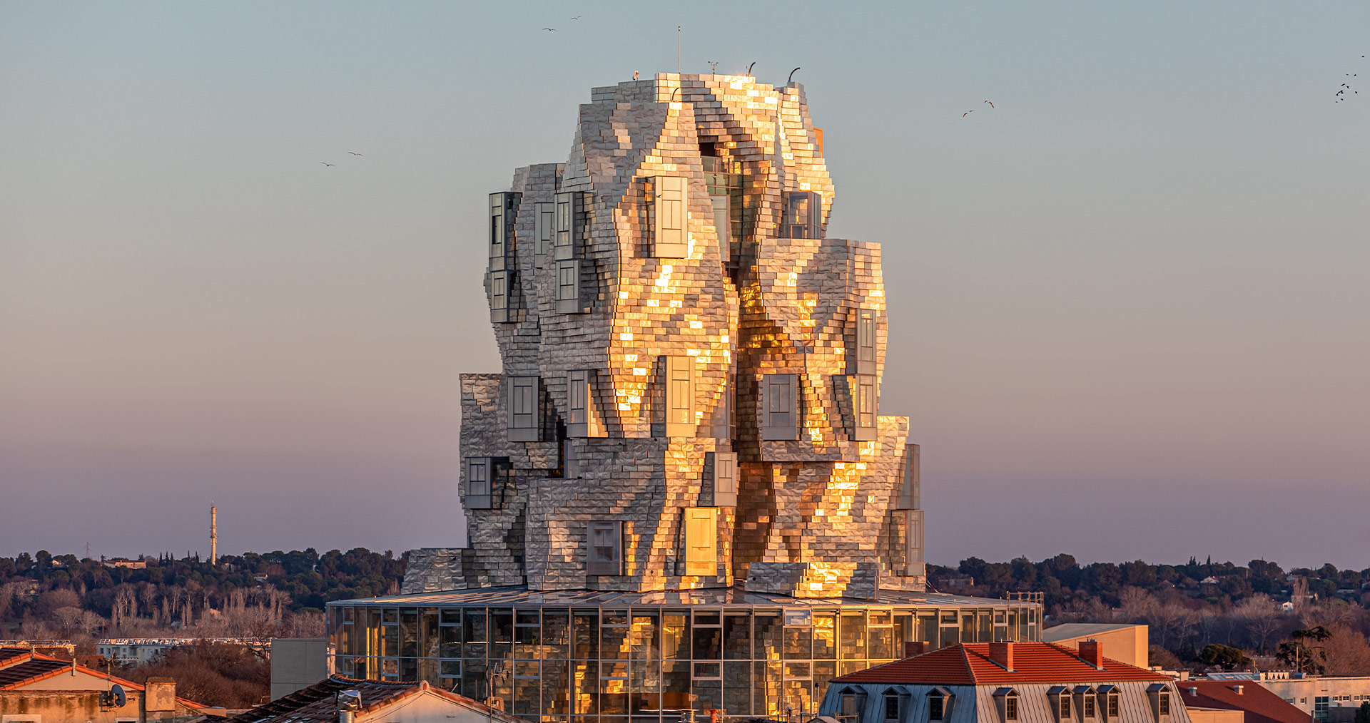 Tower designed by Frank Gehry at the Luma Cultural Centre in Arles, France, a striking landmark