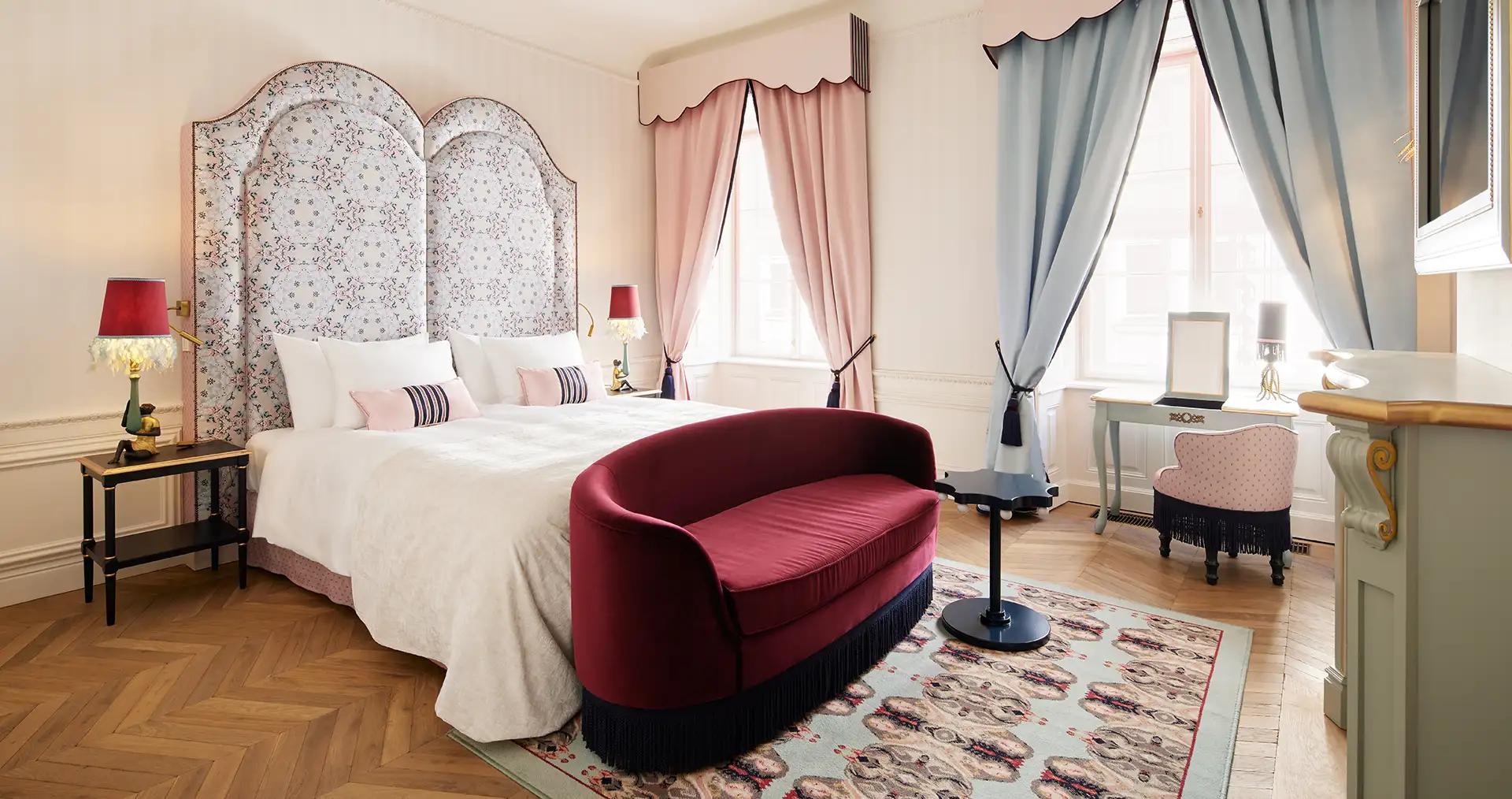 Elegant hotel room at The Leo Grand in Vienna featuring an AquaClean Sela shower toilet