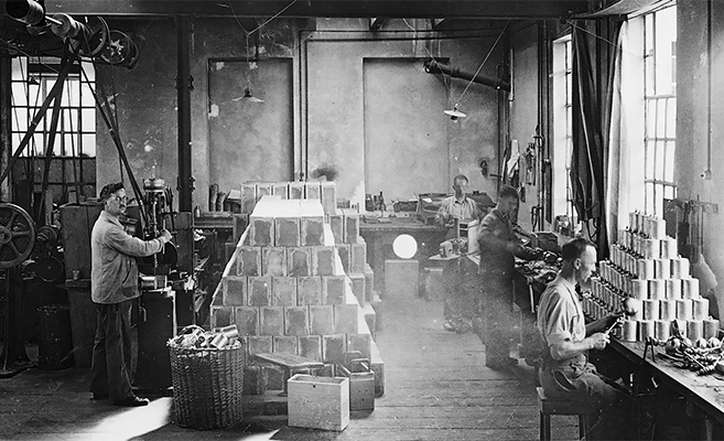 Employees working in an industrial plant