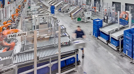 Employees working in an industrial plant