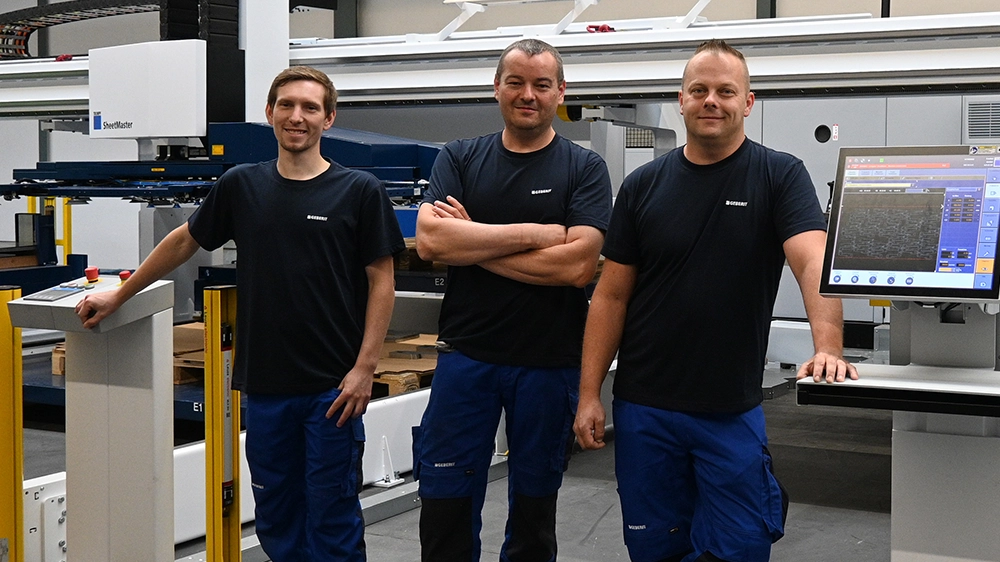 A three-strong team is responsible for operating the new machine.