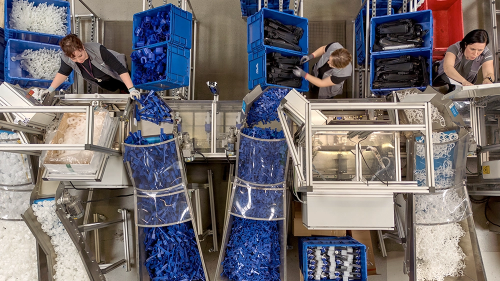 A bird’s-eye view of the production line.