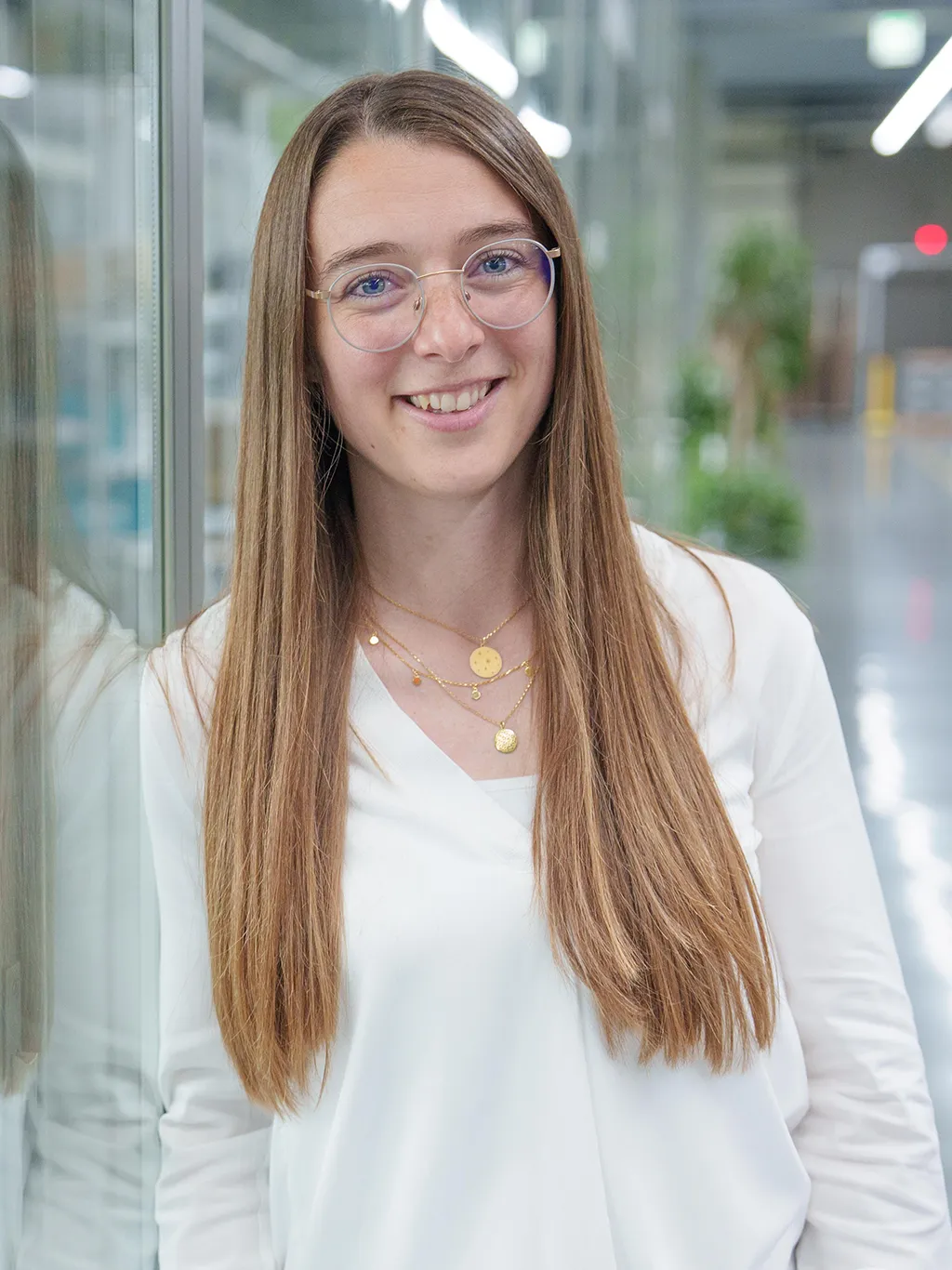 Stefanie Giger, Head Projects at the shower toilet assembly plant in Switzerland.