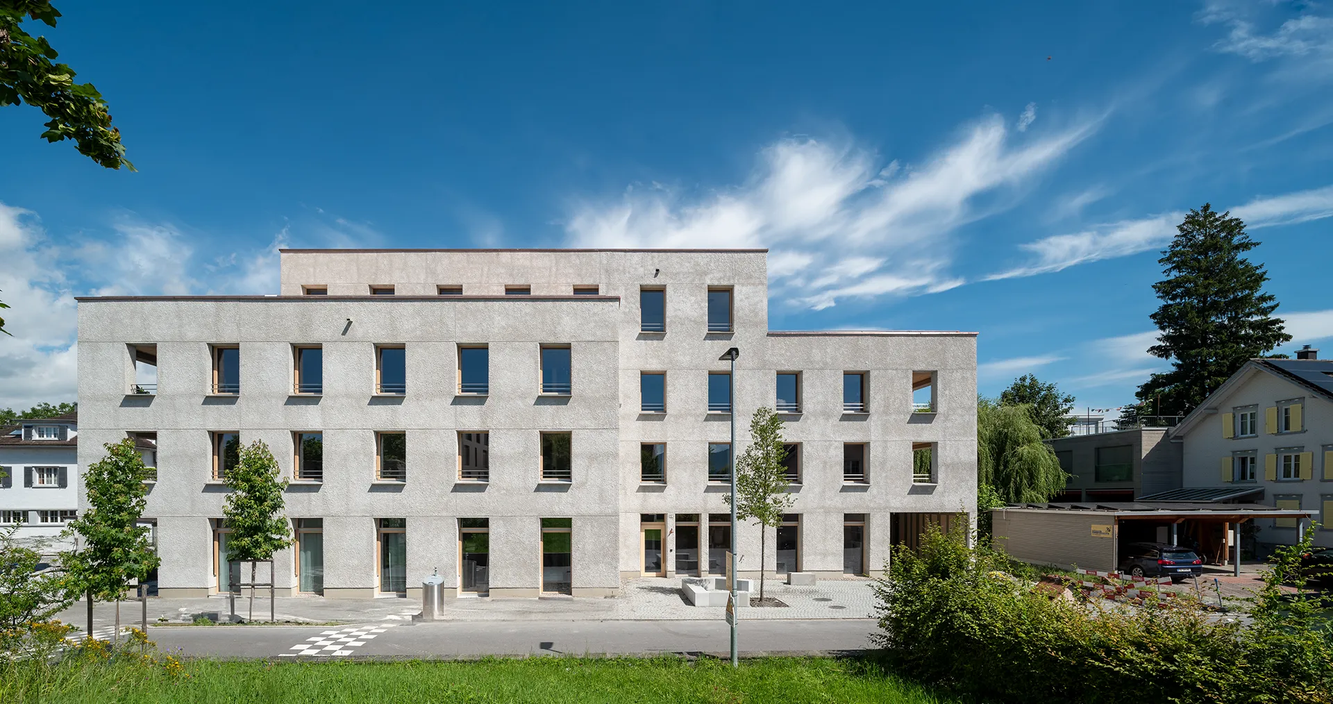 The multifamily house Openly Valley in Widnau, Switzerland, is the largest hemp house in Europe. (Photo)