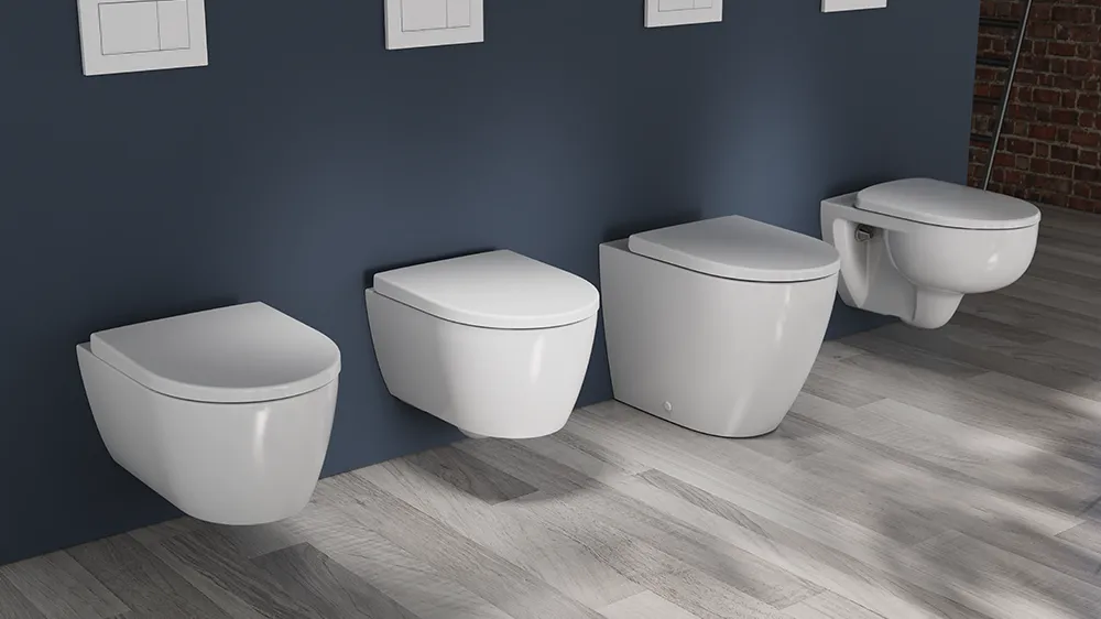 Geberit TurboFlush toilets for various price ranges and installation types. (Photo)