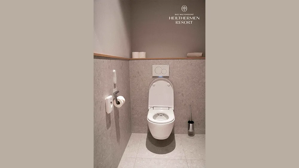 AquaClean Alba shower toilets combined with integrated DuoFresh odour extraction in the private bathrooms in the suites at the Heilthermen Resort in the Austrian village of Bad Waltersdorf. (Photo)