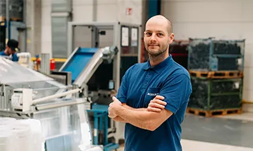 Bartłomiej Cupta at the production plant in Pottenbrunn, Austria. (Photo)
