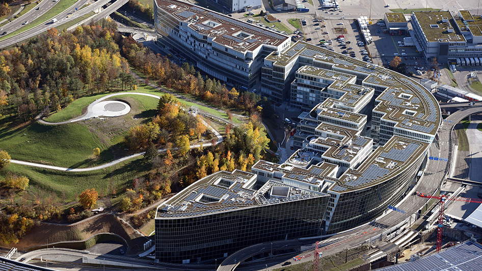 Rundum nachhaltig: Der Gebäudekomplex erfüllt internationale Energie- und Nachhaltigkeitsstandards. 