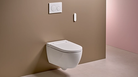 Geberit AquaClean Alba ist ein einfaches und preiswertes WC mit Duschfunktion. Es ist das ideale Modell für Dusch-WC-Neulinge.