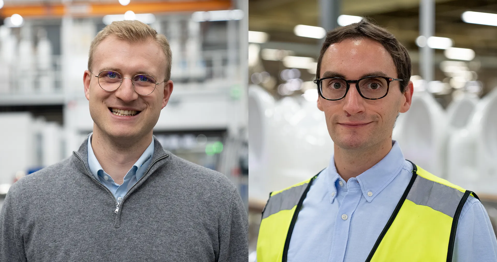 Alessandro Simeoni und Antonio Rinaldi, die ersten beiden Absolventen des Geberit-Programms zur Förderung junger Talente in der Produktion.&nbsp; (Foto)